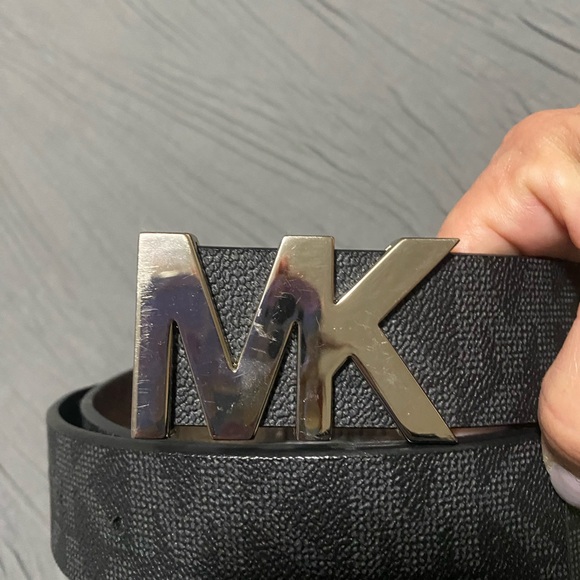 Michael Kors Accessories - Michael Kors Black Belt with Gold MK Buckle
